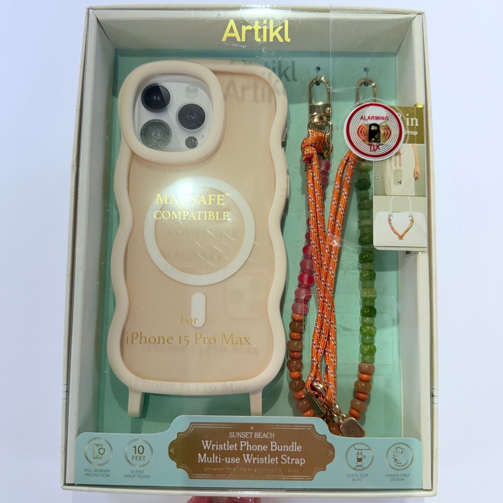 Artikl Sunset Beach iPhone 15 Pro Max Case MagSafe Wristlet Strap Bundle 320B1